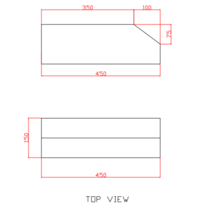 R 45 Kerb Stone Technical Drawing